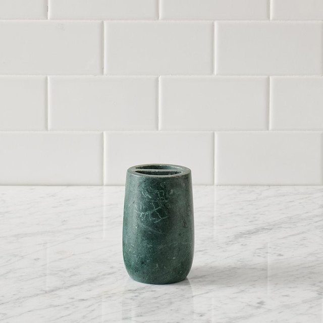 Green Marble Toothbrush Holder, Emerald Green