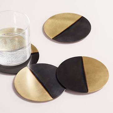 Half Dipped Metal Coasters (Set of 4) - West Elm