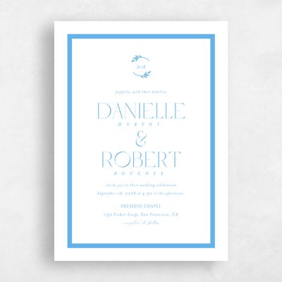 White Bordered Wedding Invitation - Orvieto Portrait