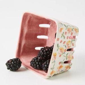Floral Ceramic Berry Basket