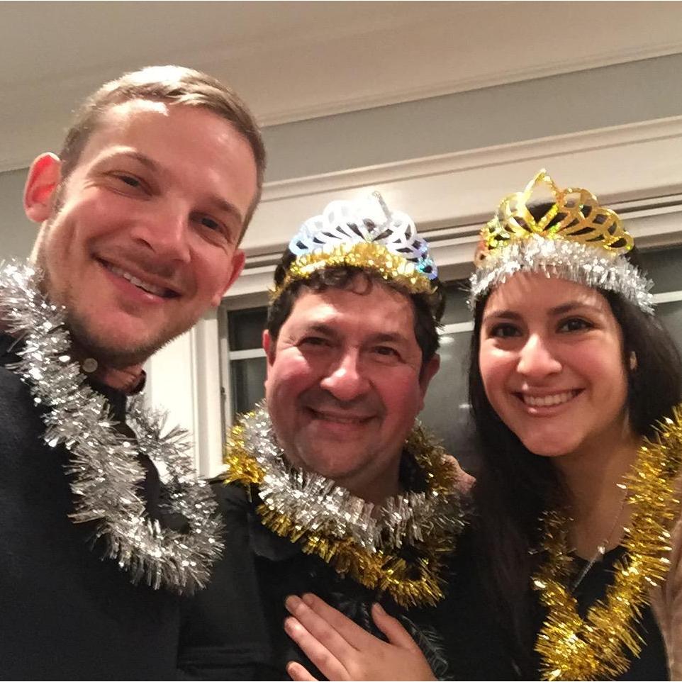 Feliz año nuevo! Celebrating New Year's 2018 with Juliet's dad Luis in DC.