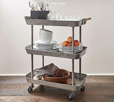 Rainier Galvanized Storage Cart