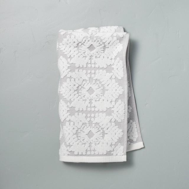 Geo Medallion Hand Towel Jet Gray - Hearth & Hand™ with Magnolia