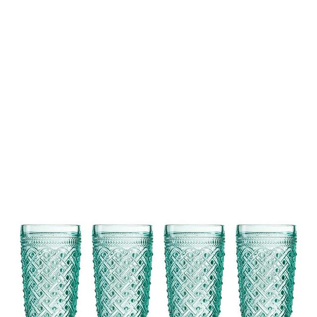 Jay ImportGreen 13.52 oz. Bistro Ikat Hi Ball Glass - Set of 4