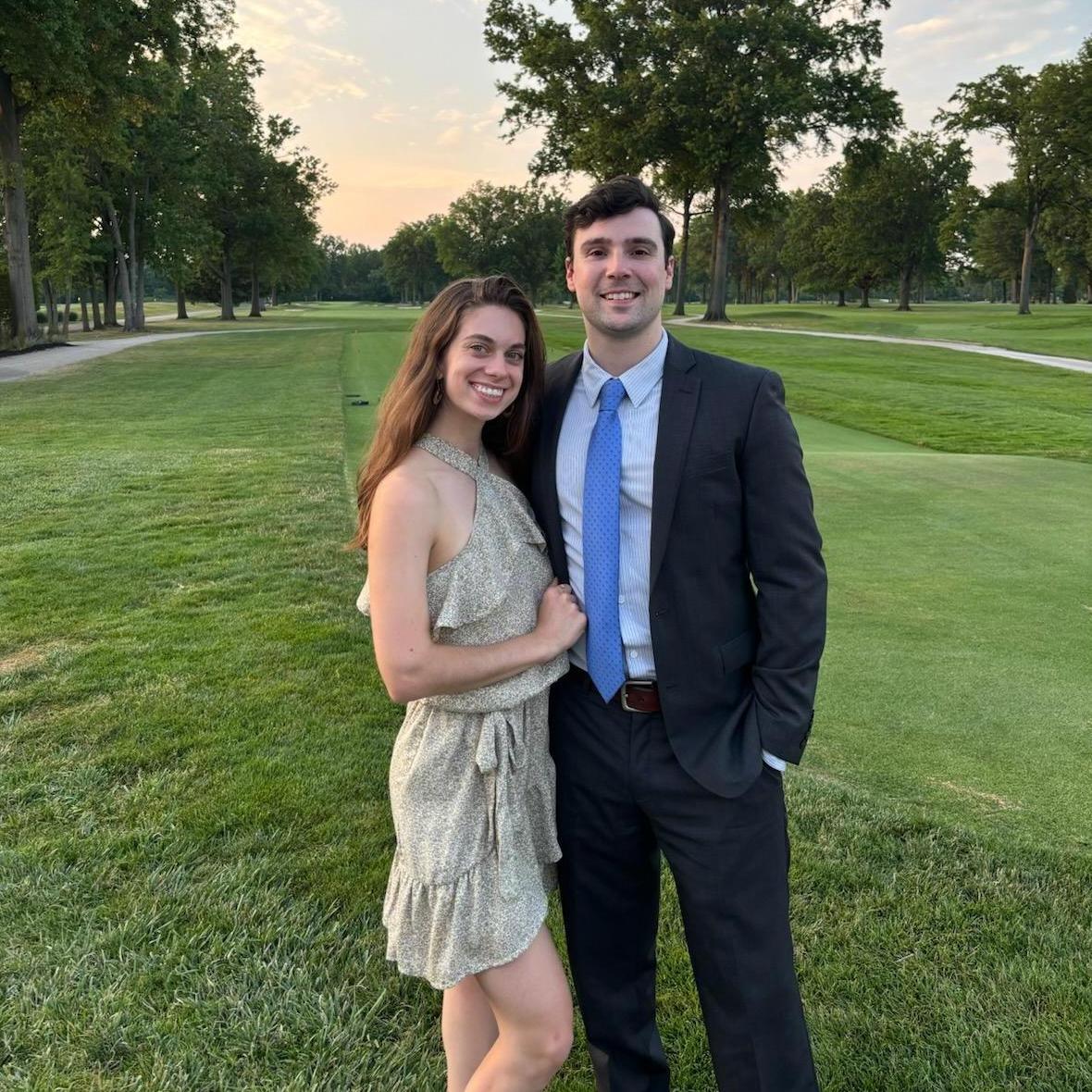 attending our first wedding as an engaged couple!