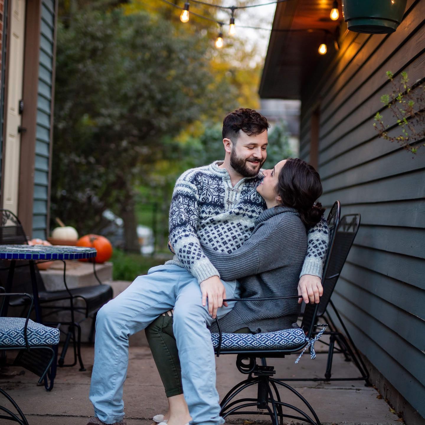 Another not engagement photo taken by our friend Liz. This is in our backyard before Marty helped us build our sweet deck!
