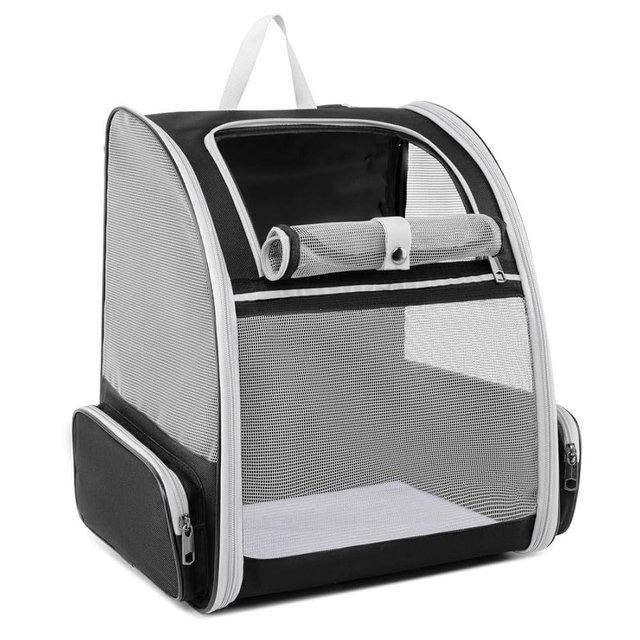 Cat Backpack Dog Backpack Carrier for Small Dogs and Medium Cat up to 15lbs, Travel Pet Carrier for Puppy Kitten Bunny, Cat Dog Carrying Backpack Collapsible (Black)