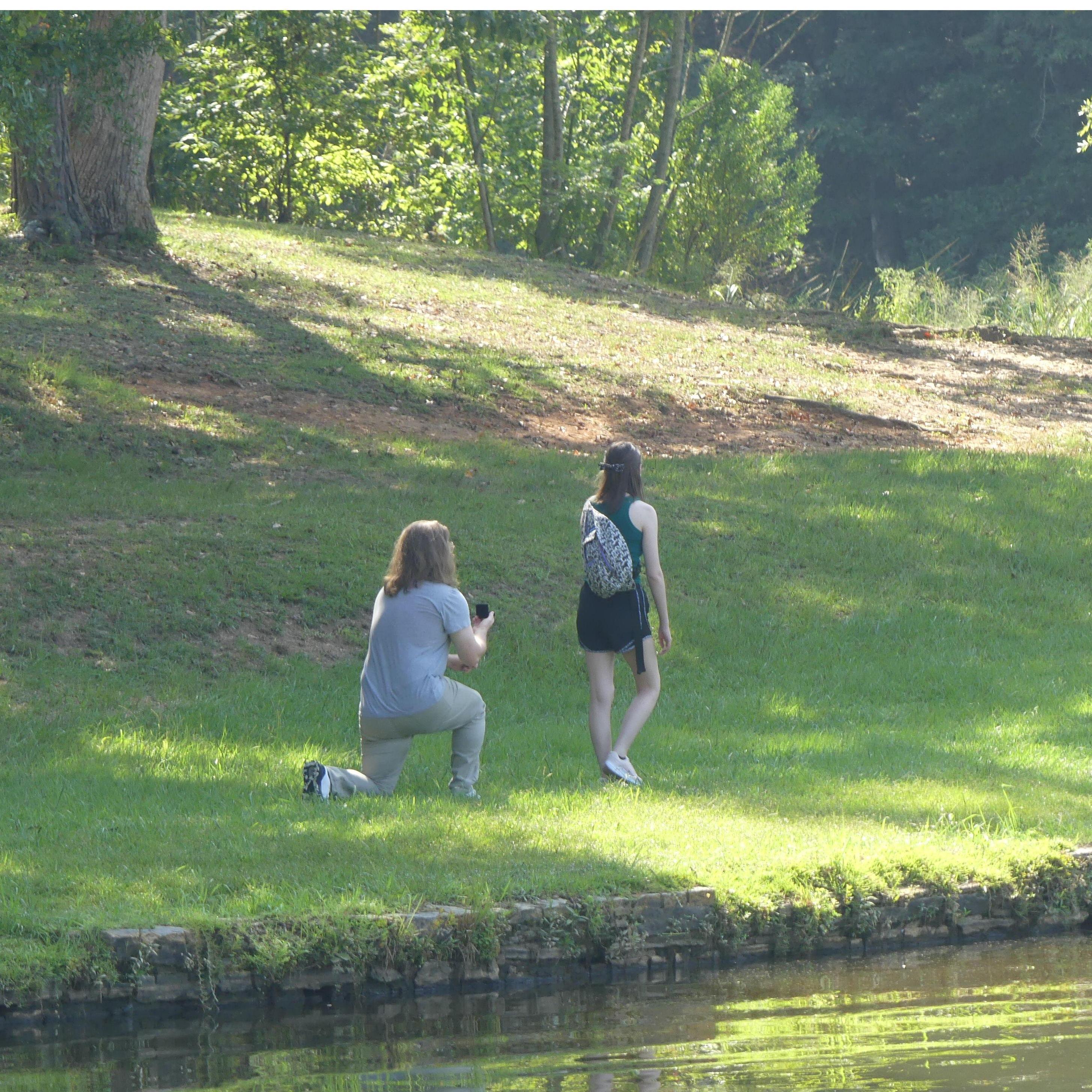 When he tried to propose after suggesting we keep hiking!