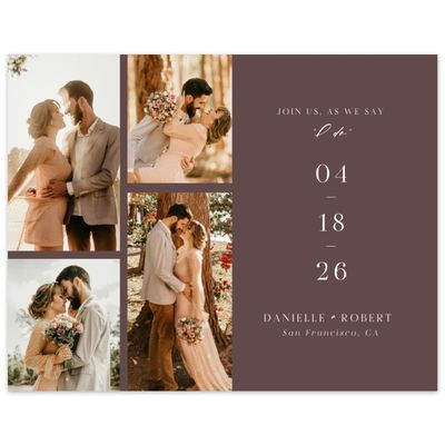 Chocolate, Brown Wedding Digital Save the Date - Asher Multiphoto