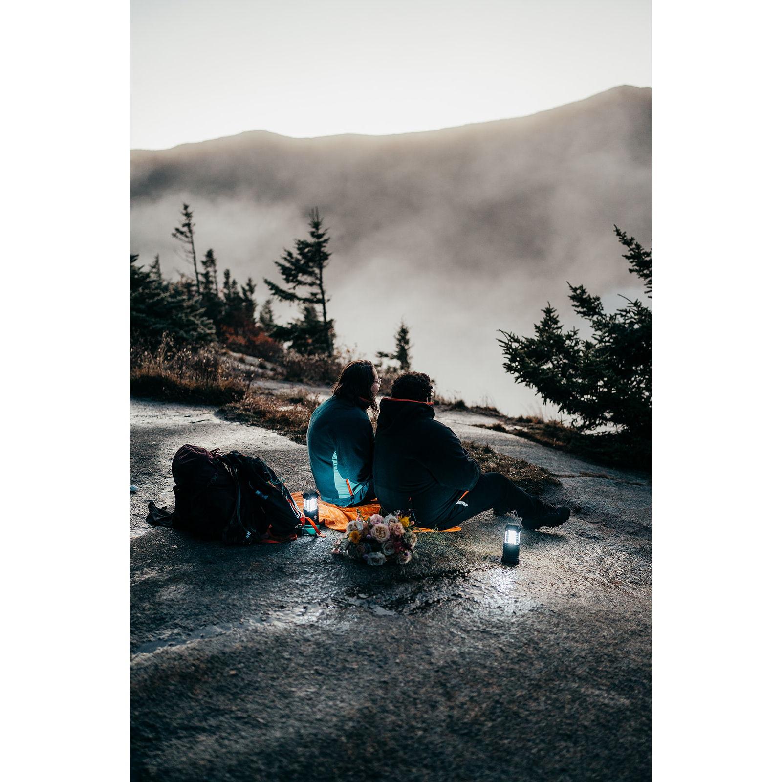 We hiked up the mountain for sunrise and enjoyed a warm beverage at the top of the mountain. 