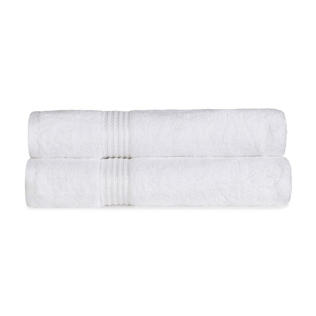 Premium Cotton Heavyweight Plush Highly-Absorbent Luxury Bath Sheet Set, White - Blue Nile Mills
