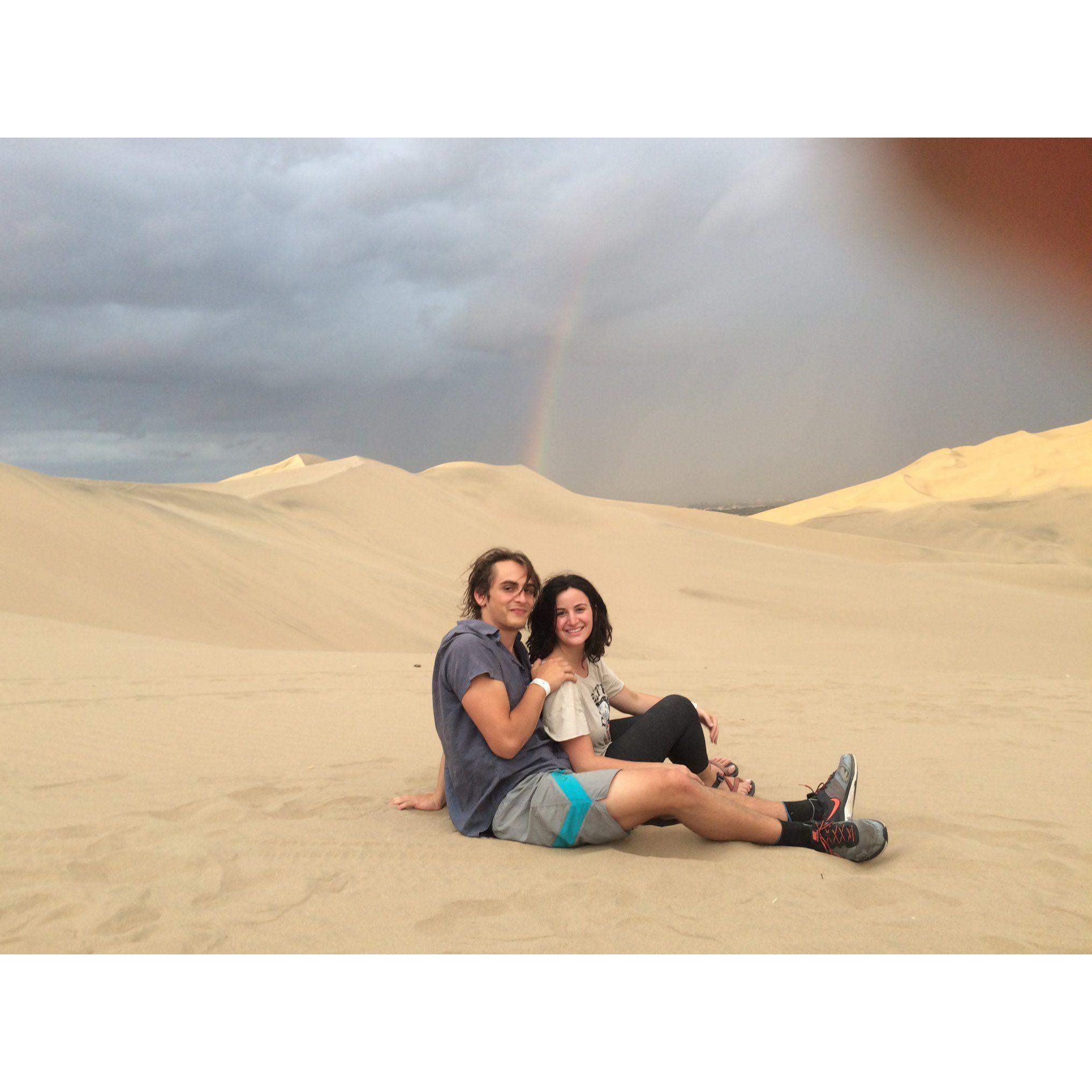 Surfing on the sand in Peru!