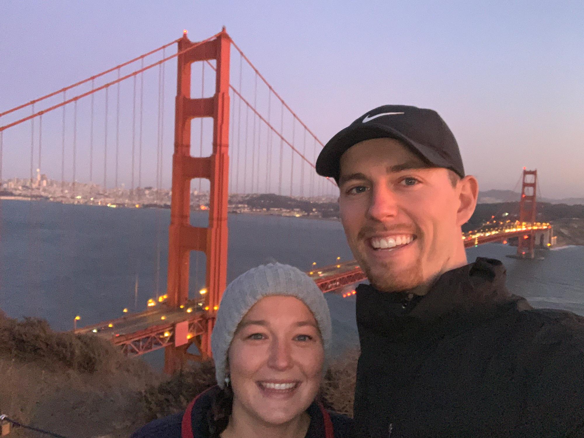 Caroline and Sam at the Golden Gate Bridge in SF!