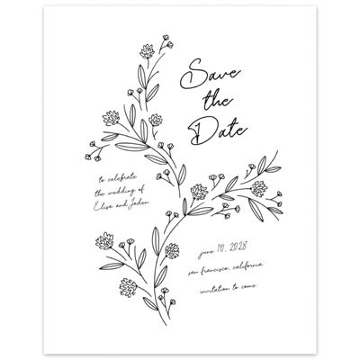 White Wedding Digital Save the Date - Larian Portrait