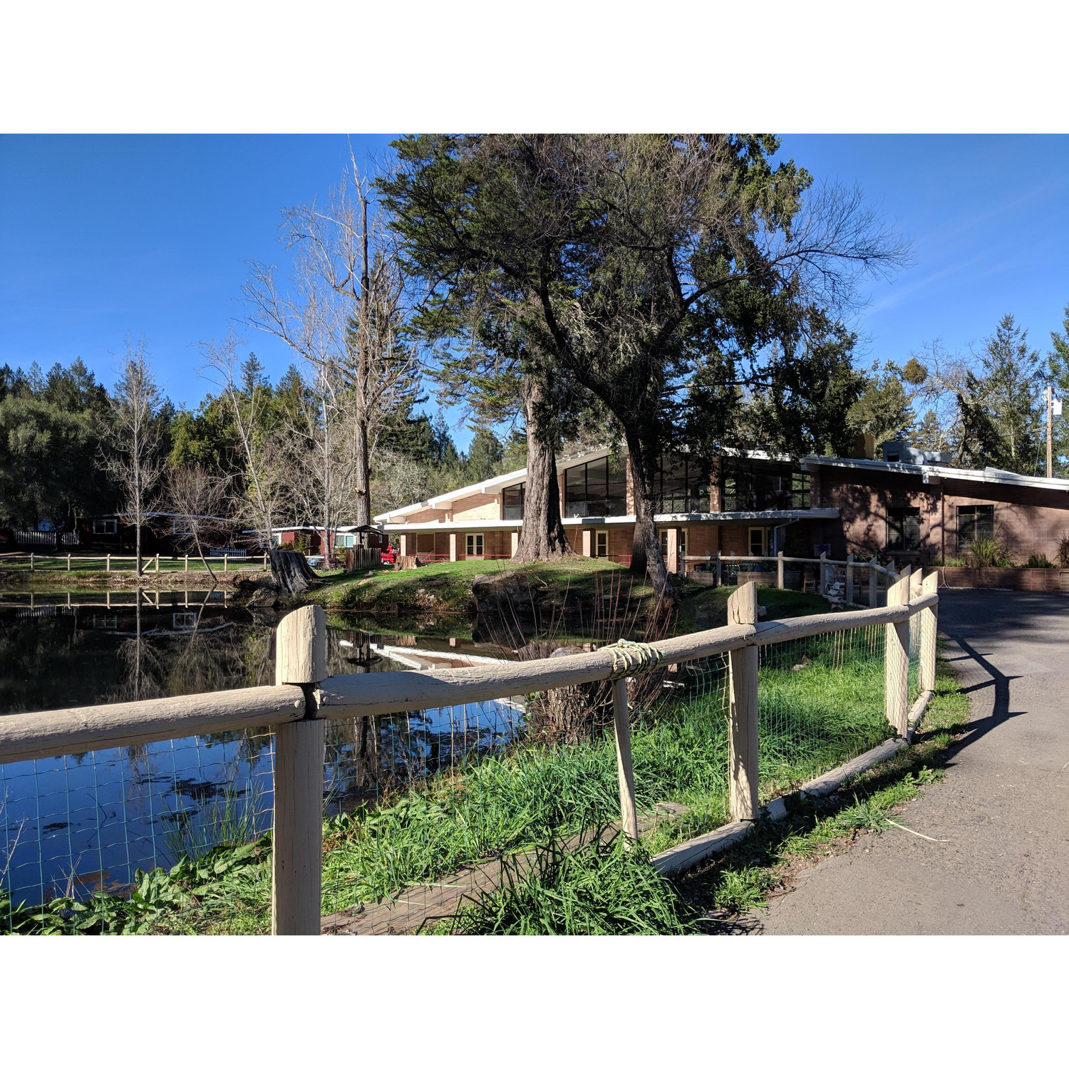 Dining Hall and Pond at Enchanted Hills