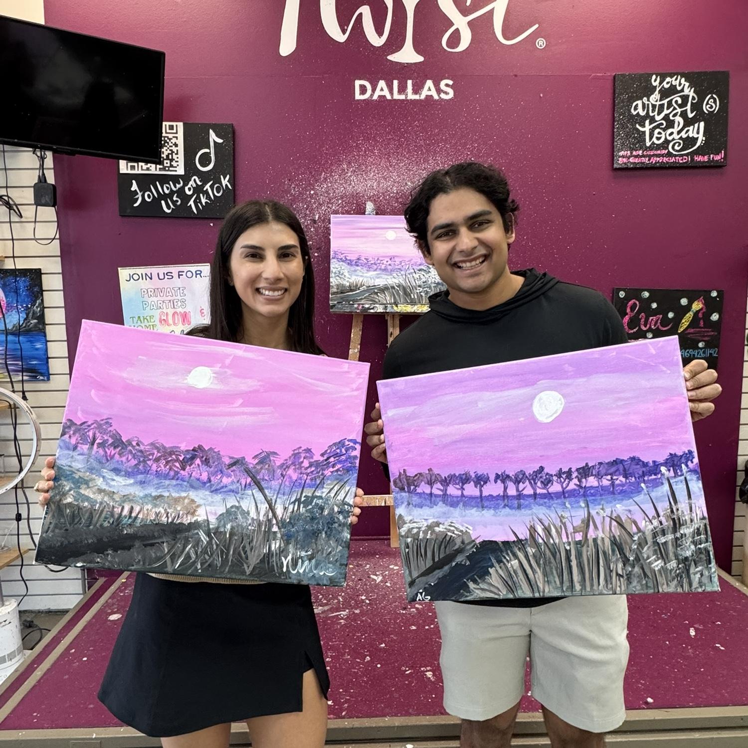 Anoop's still working on his painting skills.