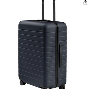 Away Medium Checked Luggage - 26-Inch Lightweight Hardside Suitcase with Custom WhisperGlide 360° Wheels, Interior Compression System, TSA-Accepted Lock - Navy Blue