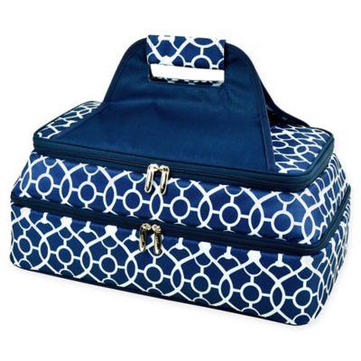 Picnic At Ascot Two Layer Hot/Cold Thermal Casserole Carrier in Blue/White