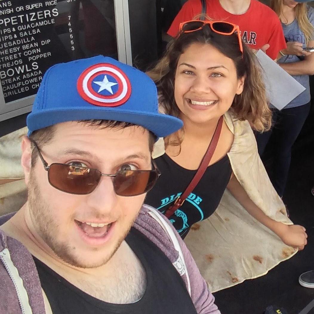 Celebrating Olivia's birthday with a Taco Crawl and her new tortilla towel!