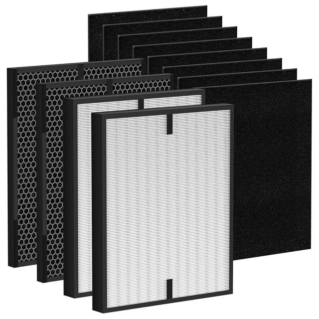 12 Pack 3000 Air Replacement Filter, Compatible with Air Doctor 3000, 3000M, 3000Pro Air Puri-fier, 2 Post-Filters + 2 Activated Carbon Filters + 8 Pre-Filters