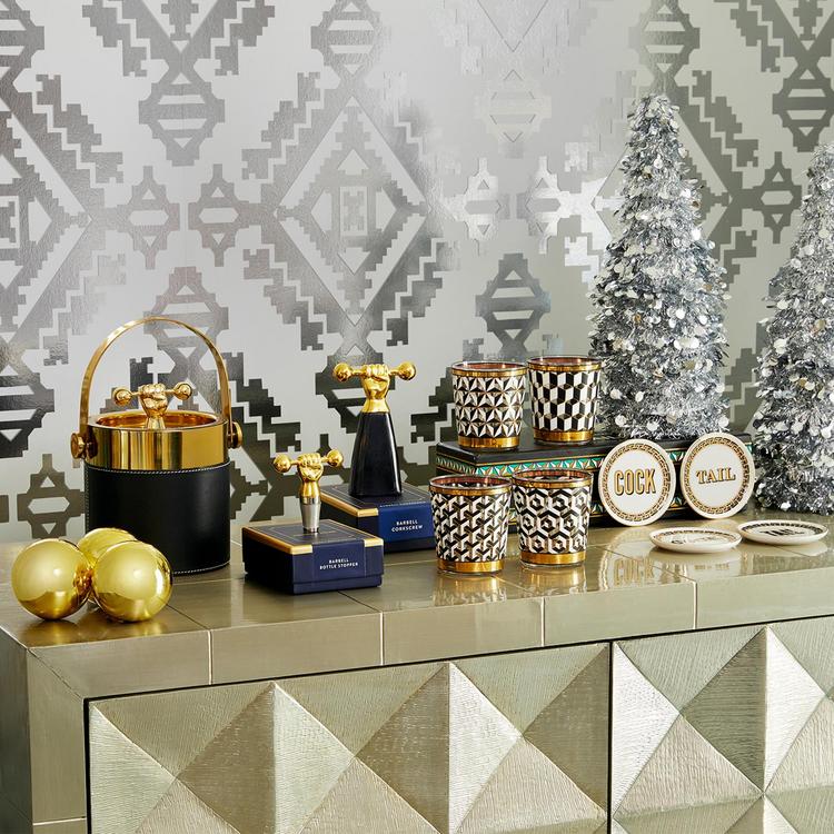 Dessous de verre Versailles Jonathan Adler / Set de 4 - Porcelaine & or