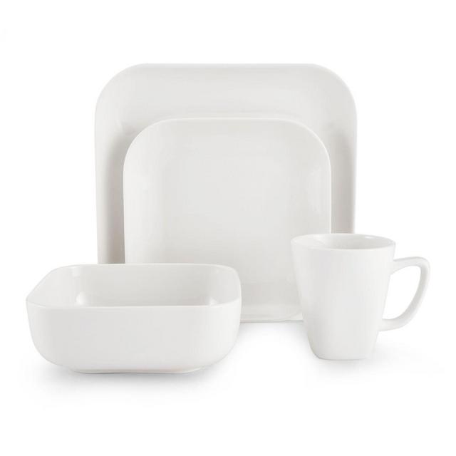 Our Table™ Sawyer Soft Square 4-Piece Place Setting in White