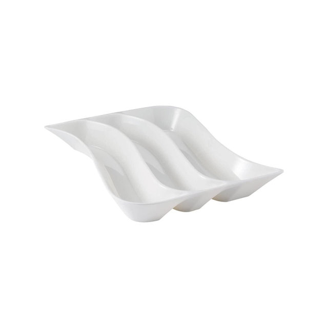 Hutzler Trifecta Appetizer Tray, Serve 3 Different Appetizers or Dips at Once