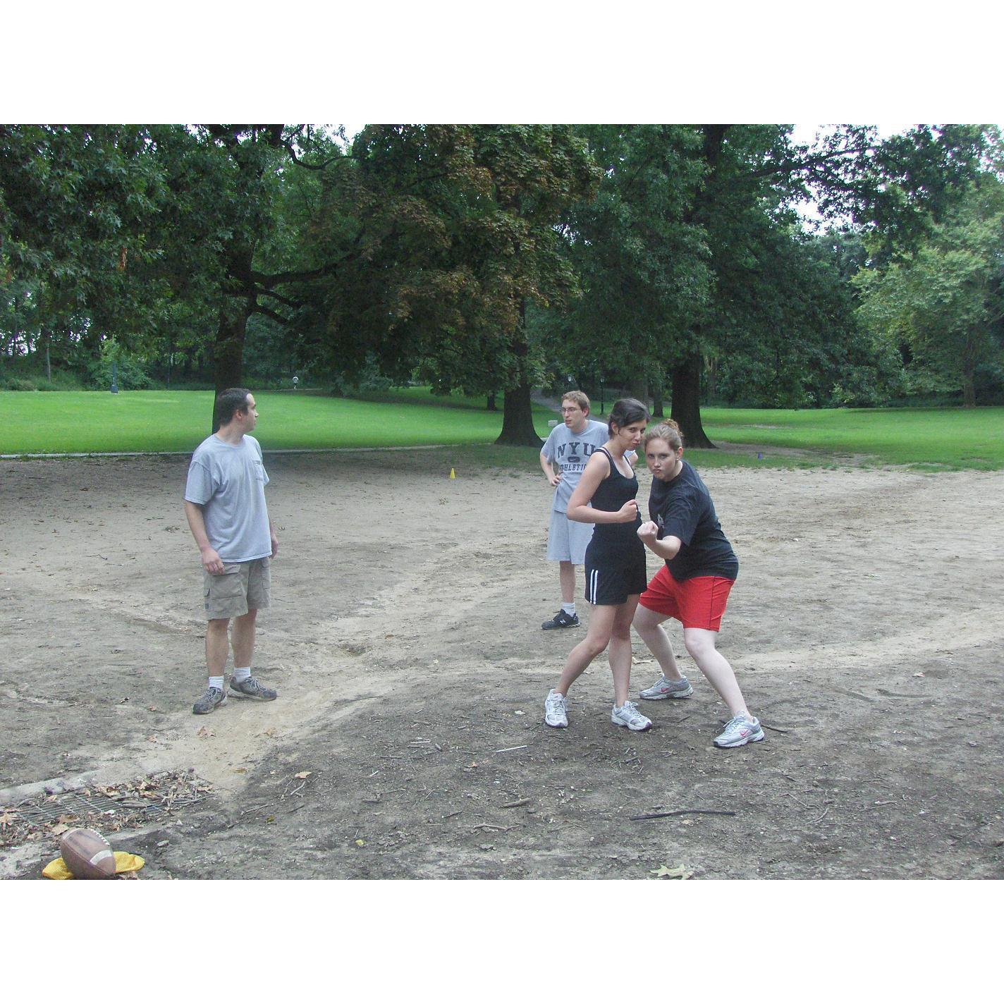 Tidy Bowl, August 2009. Technically, our first photo together. Special appearances by Jack and Karen!