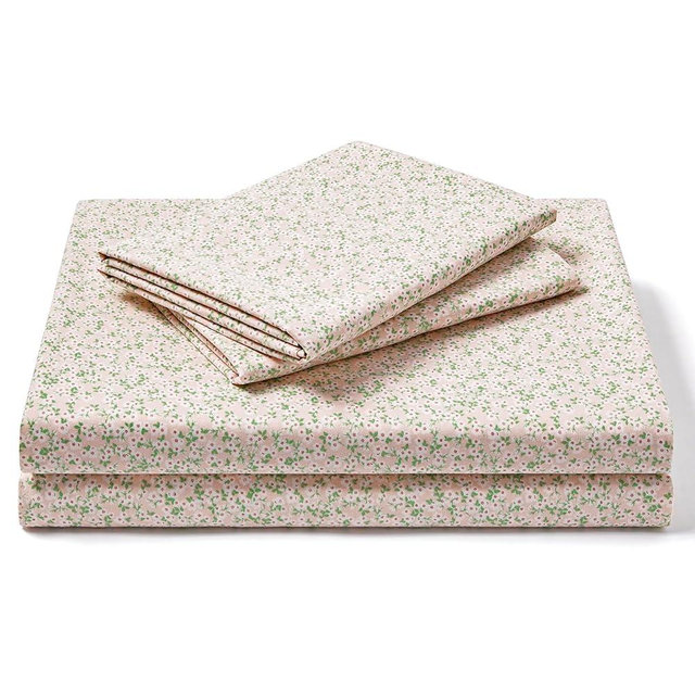 FreshCulture Floral Bed Sheets - Ultra Soft Queen Sheet Set - Brushed Microfiber Pink Floral Sheets - Deep Pockets up to 16" - Easy Care - Hotel Luxury 4 Piece Flower Printed Sheets Queen, Calico