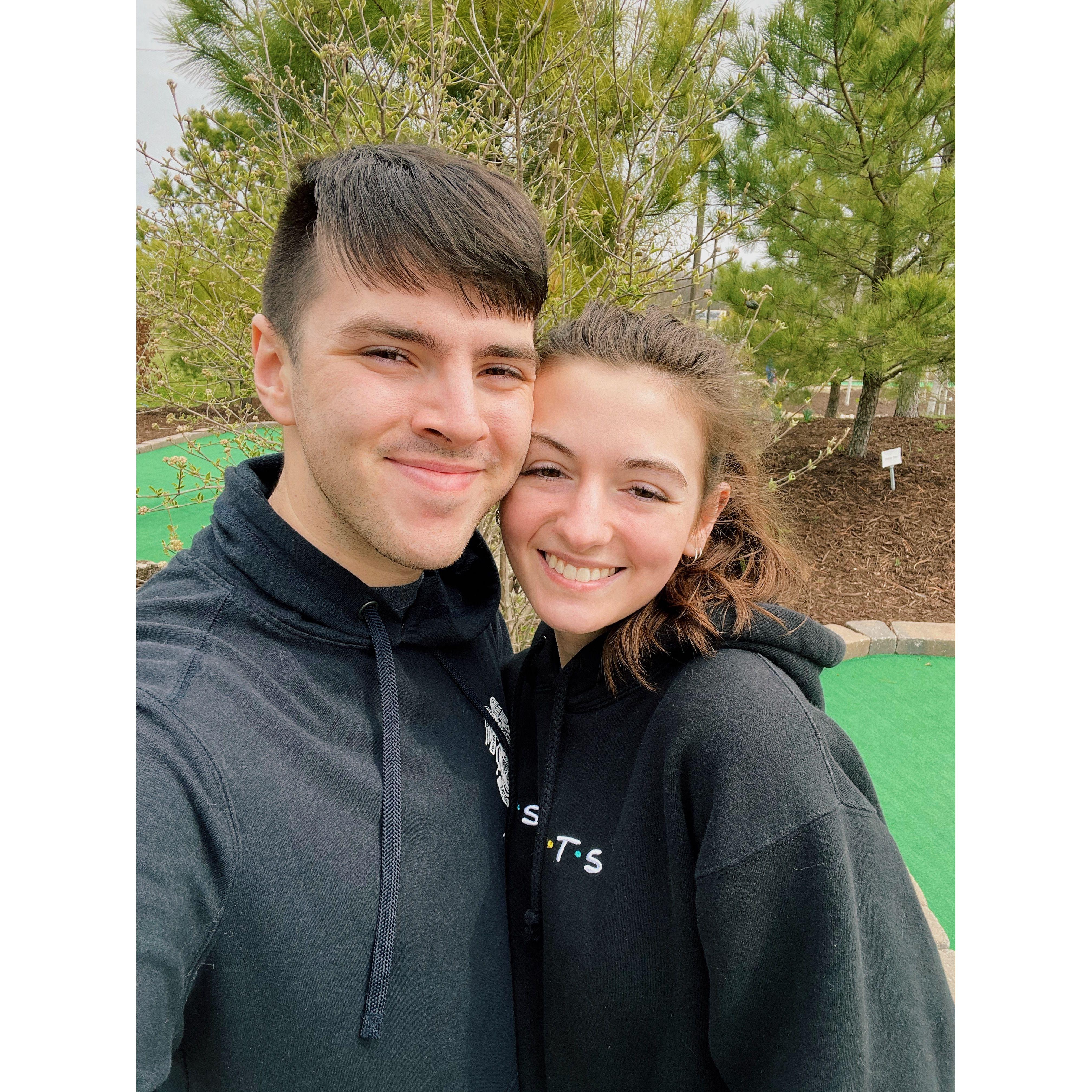 First trip after Noah's deployment - Mini Golf