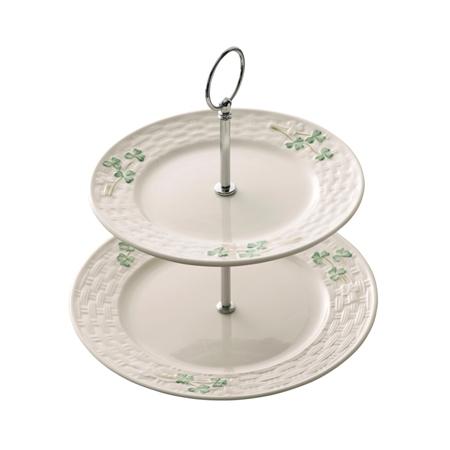 Belleek Classic Shamrock 2 Tiered Server