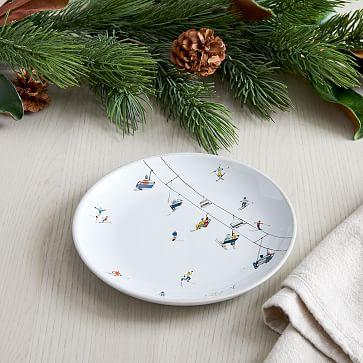 Holiday Skiers Salad Plate