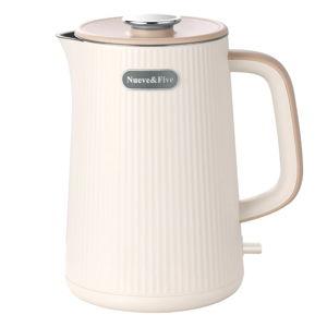Nueve&Five 1.7L (57oz) Large Electric Kettle Perfect for 7+Cups of Tea and Coffee,2 quarts Double Wall Big Electric Tea Kettle,Auto Shut Off,1200W Hot Water Kettle Electric -Cream White