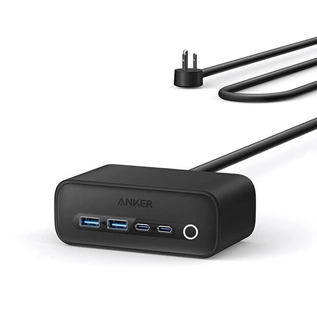 Anker 525 Charging Station, 7-in-1 USB C Power Strip for iphone13/14, 5ft Extension Cord with 3AC,2USB A,2USB C,Max 65W Power Delivery Desktop Accessory for MacBook Pro, Home, Office (Phantom Black)