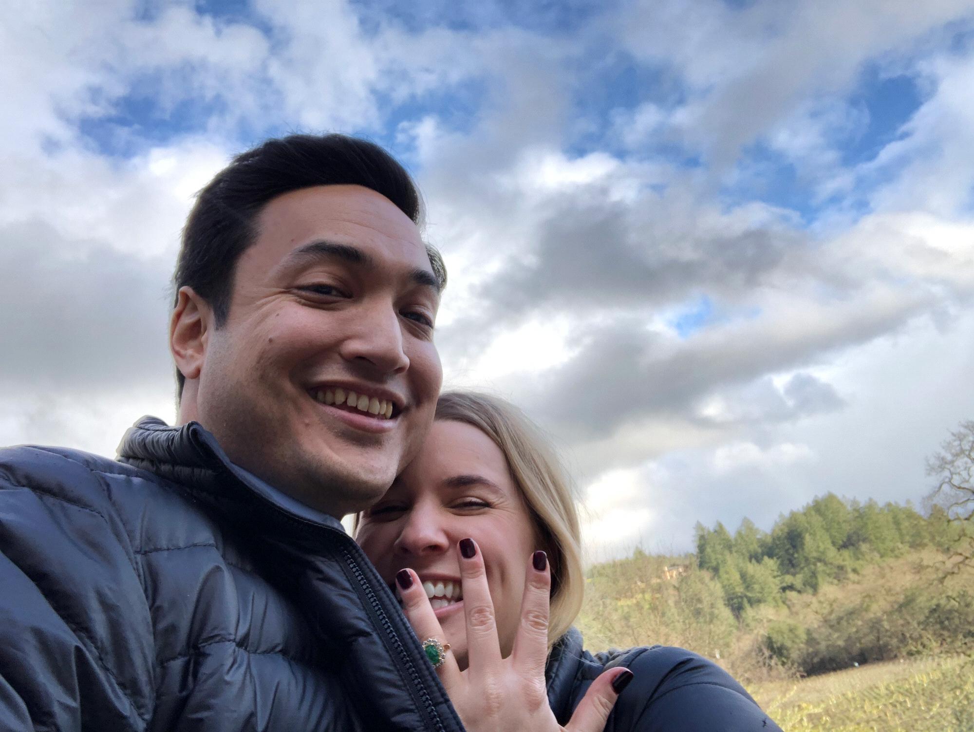 We got engaged or something.