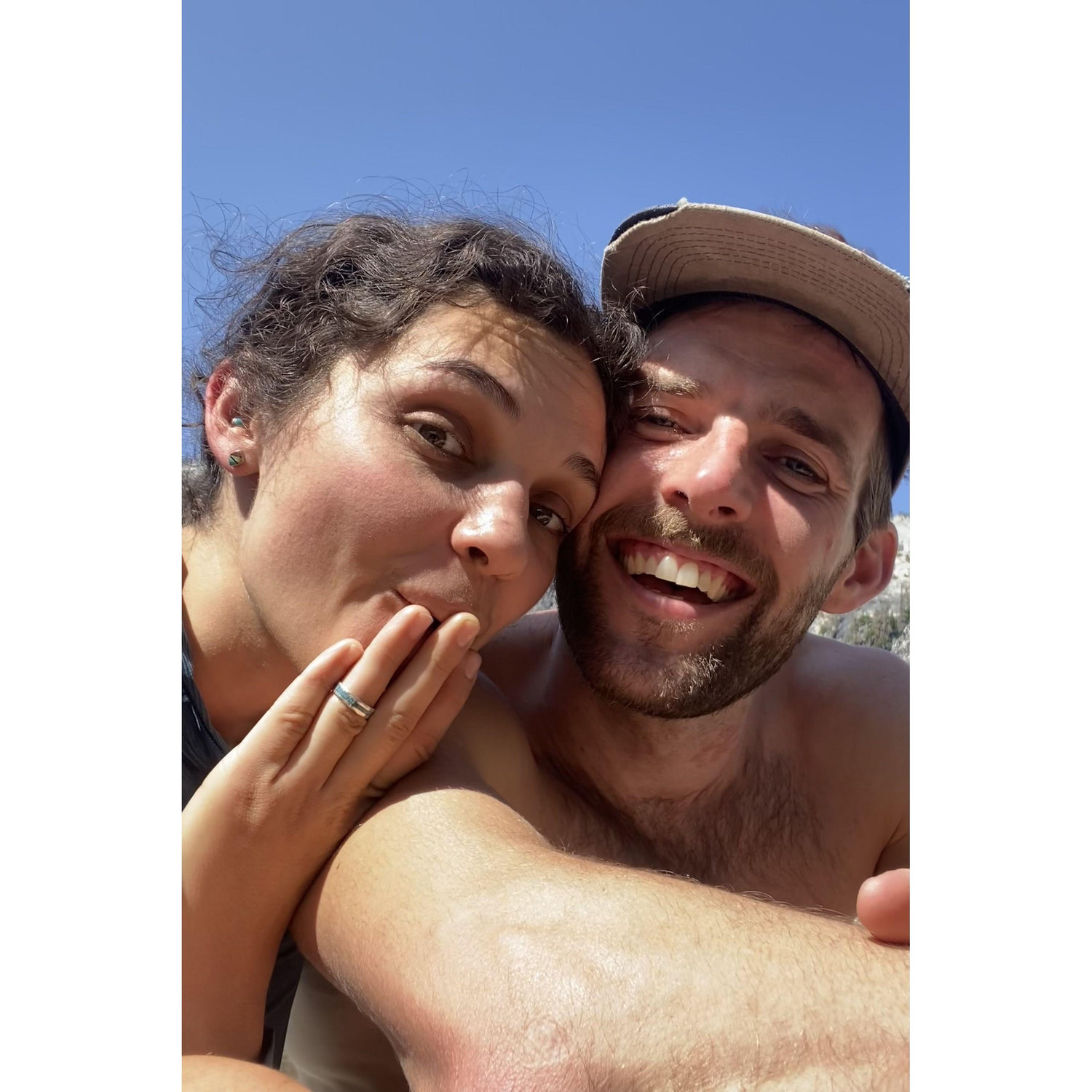 Sean proposed in the middle of our 20 mile hike (Ana had swollen fingers from the elevation gain at the time)!