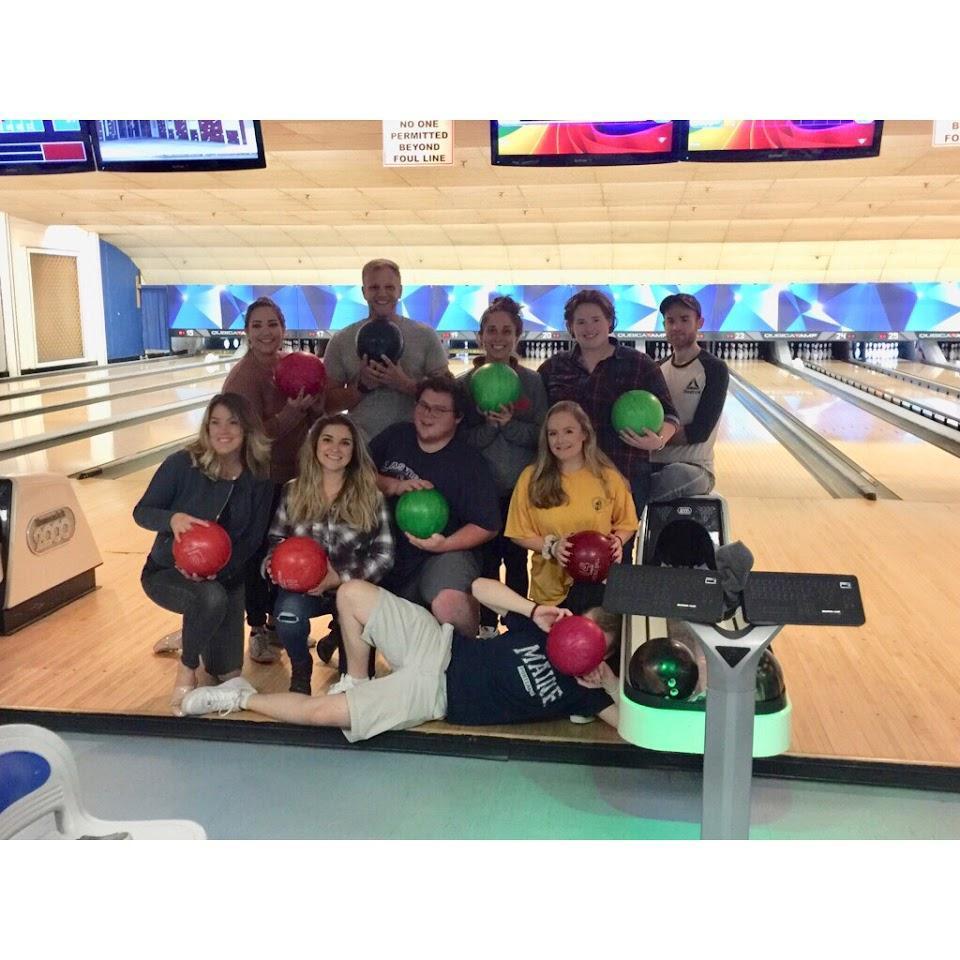 Before Meg left for the Netherlands, family bowling day 2017