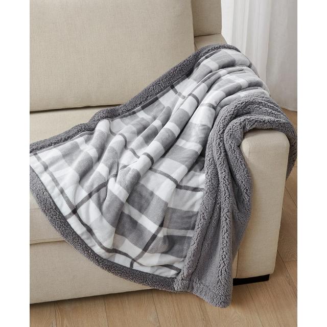 Charter Club Plaid Plush Reversible Sherpa Throw, 50" x 60", Created for Macy's