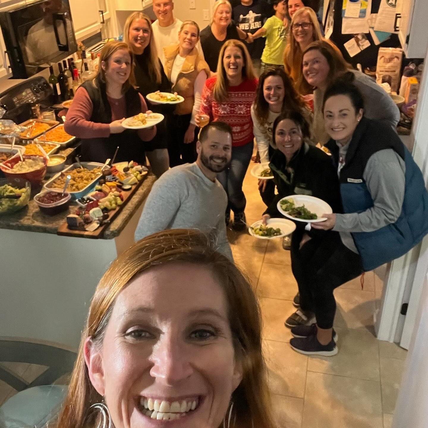Chads first Holy Spirit Friendsgiving experience with so many of our friends!