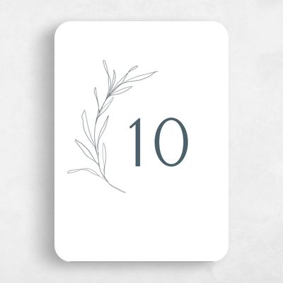 White Rounded Wedding Table Number - Avila