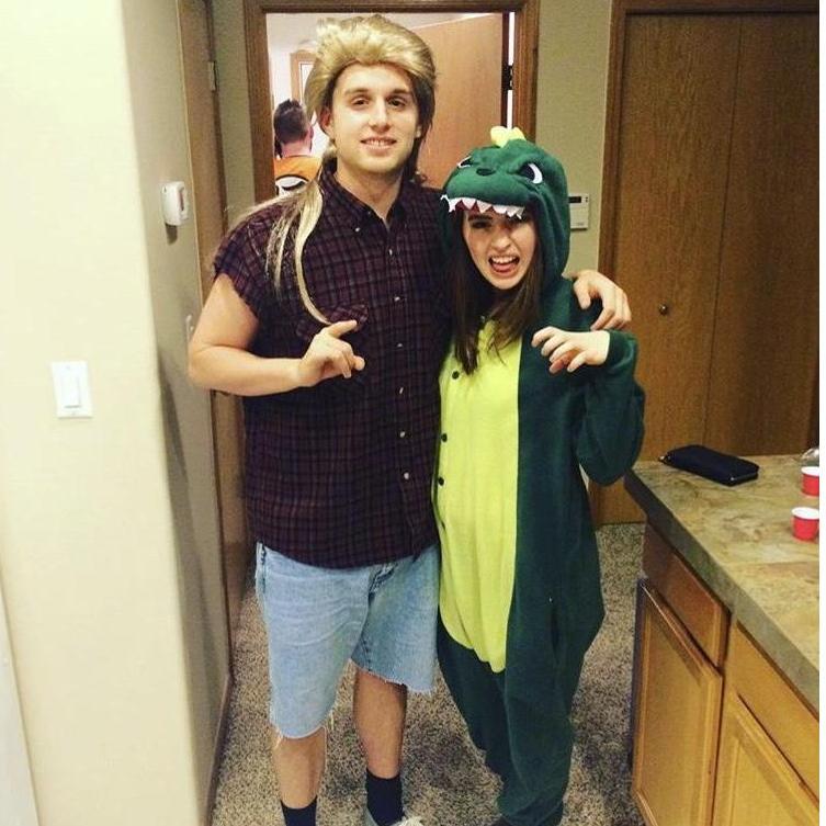 The first Halloween we spent together, Joe Dirt and Relasaurus-Rex.