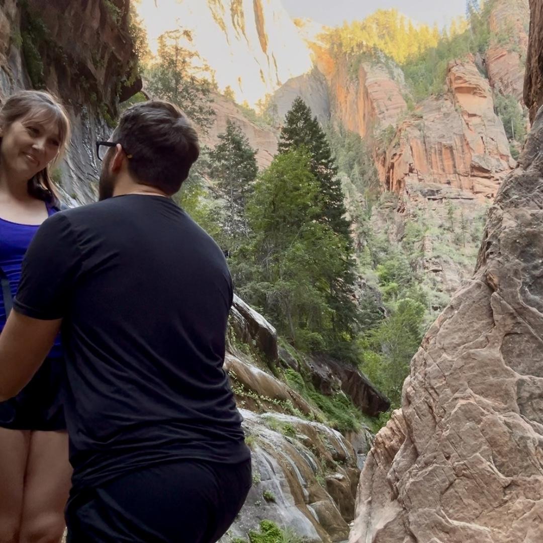 Proposal in the Narrows in Zion National Park, Utah