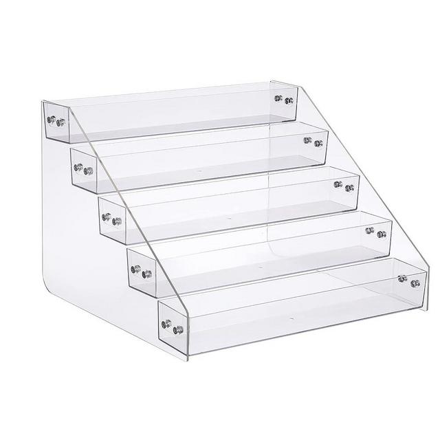 Kihor Tiered Spice Rack Acrylic, Spice Rack Shelf Seasoning Organizer for Countertop, Cabinet, Pantry, Kitchen Storage - 5 Tier