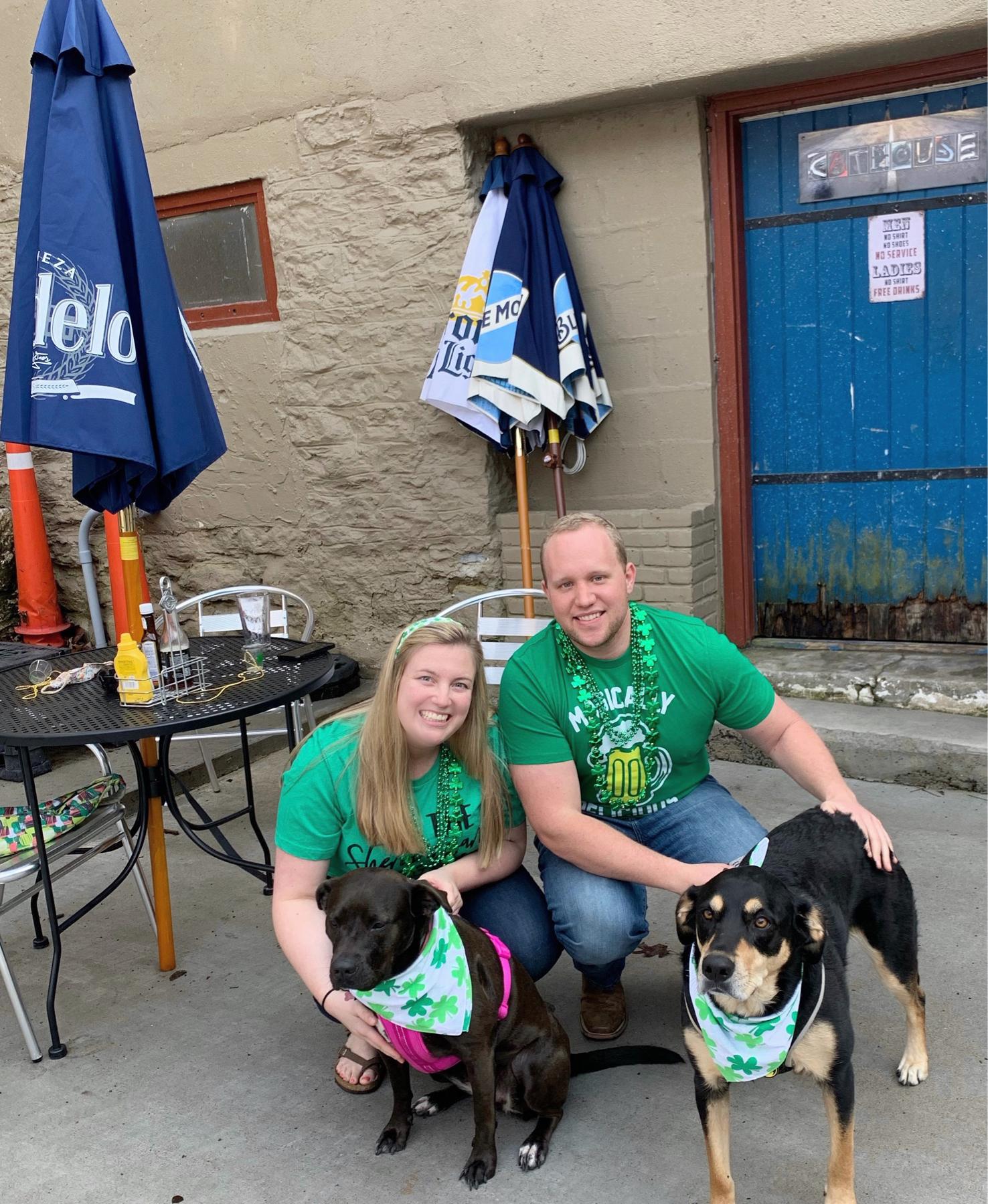 St. Patrick’s Day in Eureka Springs with Lucy and Stella.