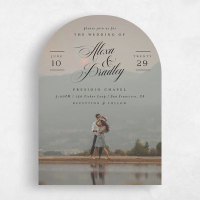 Black Arch Wedding Invitation - Loren Photo