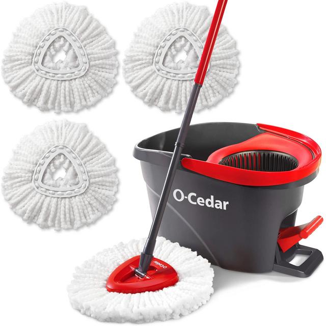 O-Cedar Microfiber Spin Mop and Bucket with 3 Extra Refills
