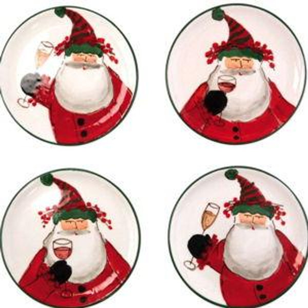 Old St. Nick Cocktail Plates - Set of 4