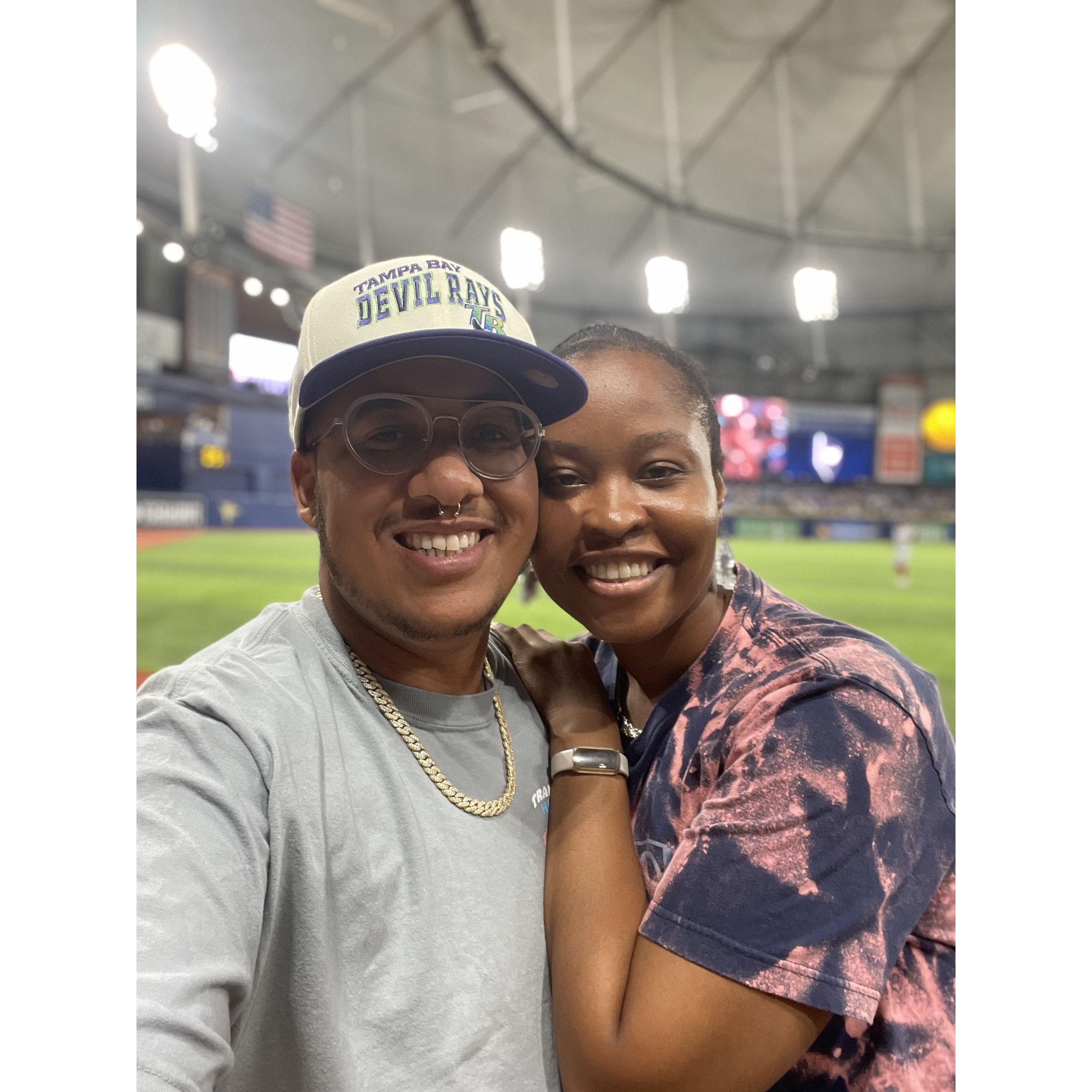 Took her out to the ballgame! Graces first Rays and MLB game