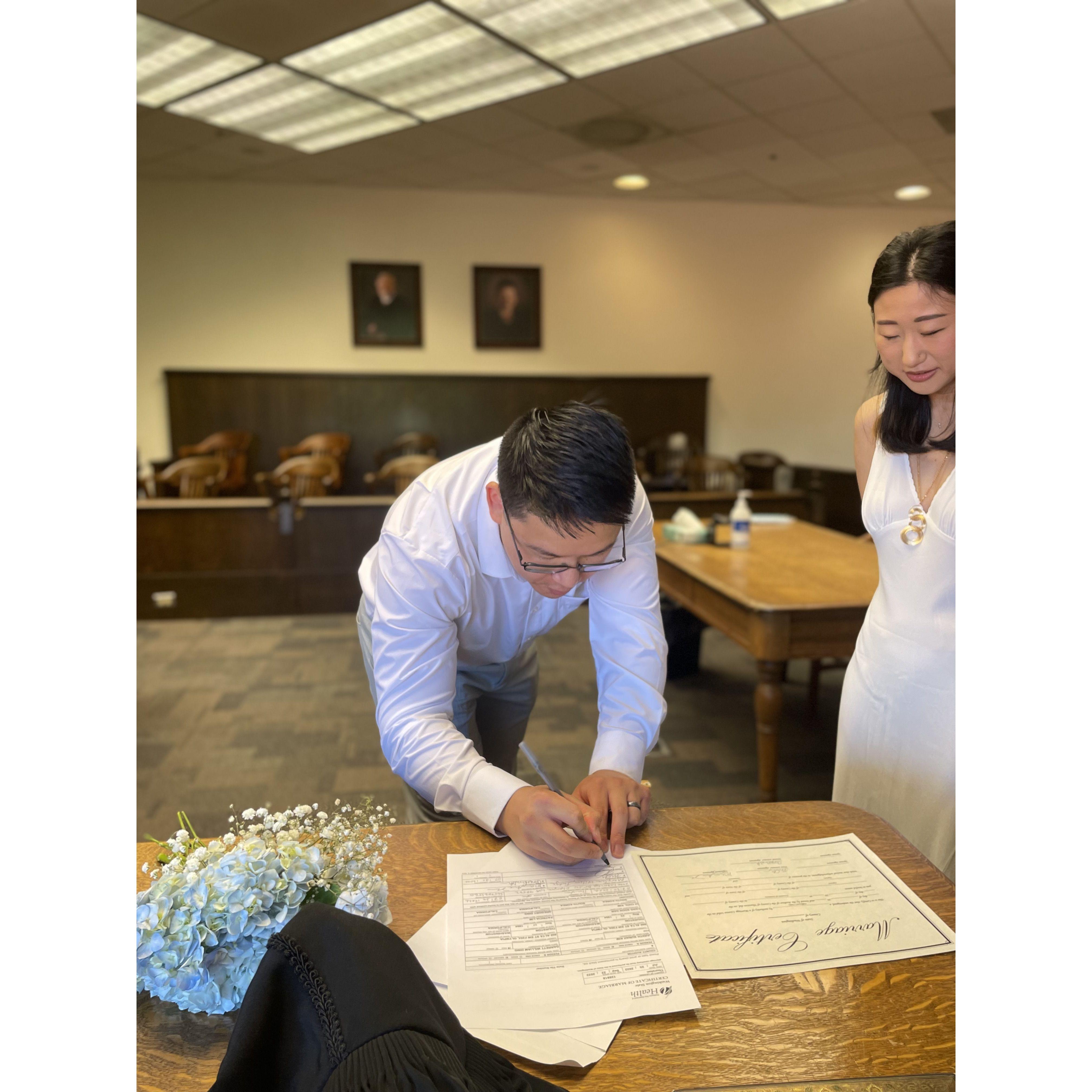 When Garrett signed his life away to Judy