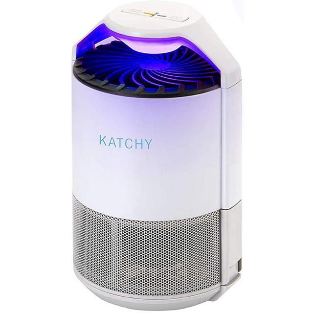 KATCHY Indoor Insect Trap: Bug, Fruit Fly, Gnat, Mosquito Killer - UV Light, Fan, Sticky Glue Boards Trap Flying Bugs - No Zapper - (White)